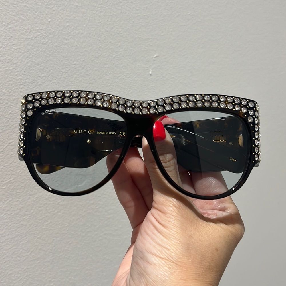 GUCCI
Acetate Crystal Oversize Hollywood Forever Sunglasses